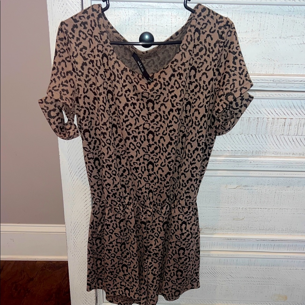 Ark & Co Brown Leopard Print romper